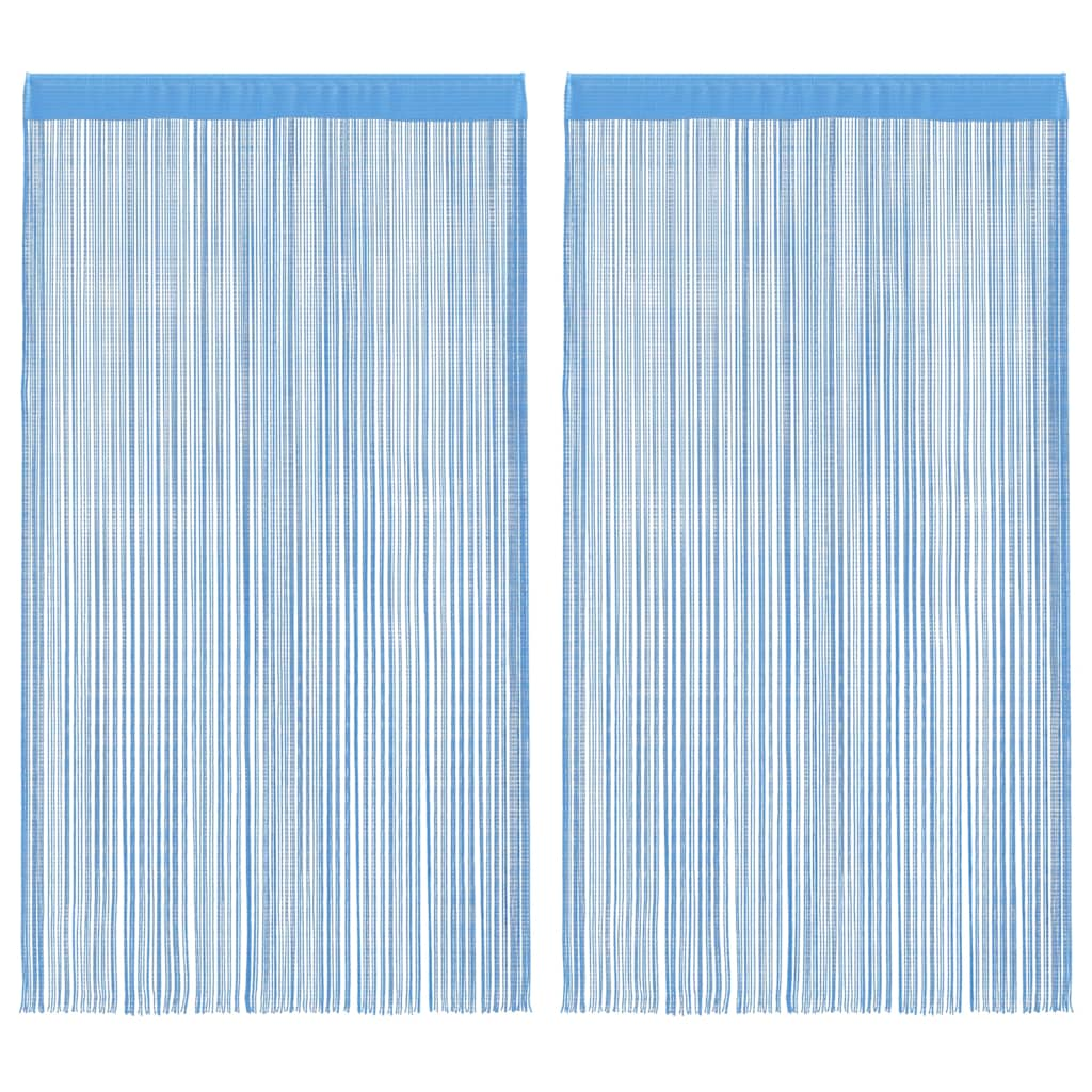 Rideaux à fils 2 pcs bleu clair 100x250 cm Rideaux vidaXL