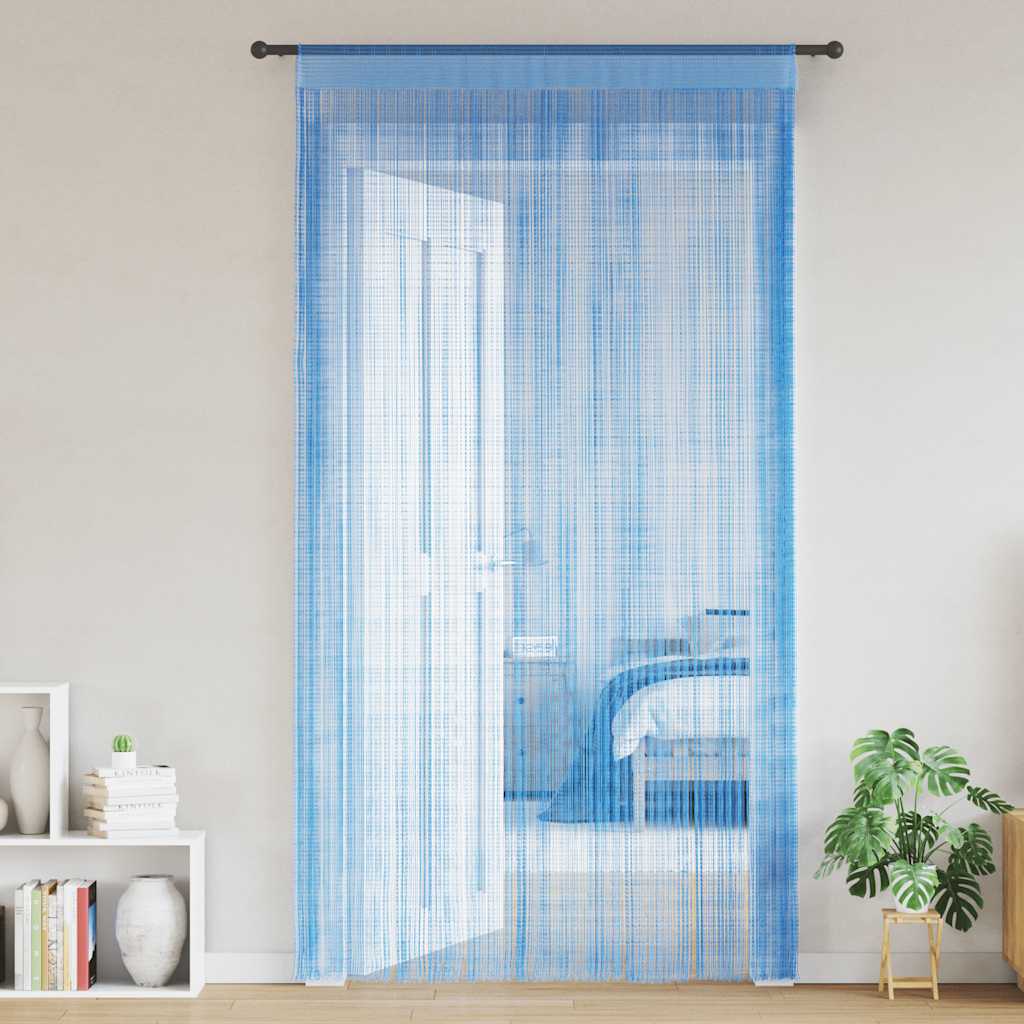 Rideaux à fils 2 pcs bleu clair 100x250 cm Rideaux vidaXL