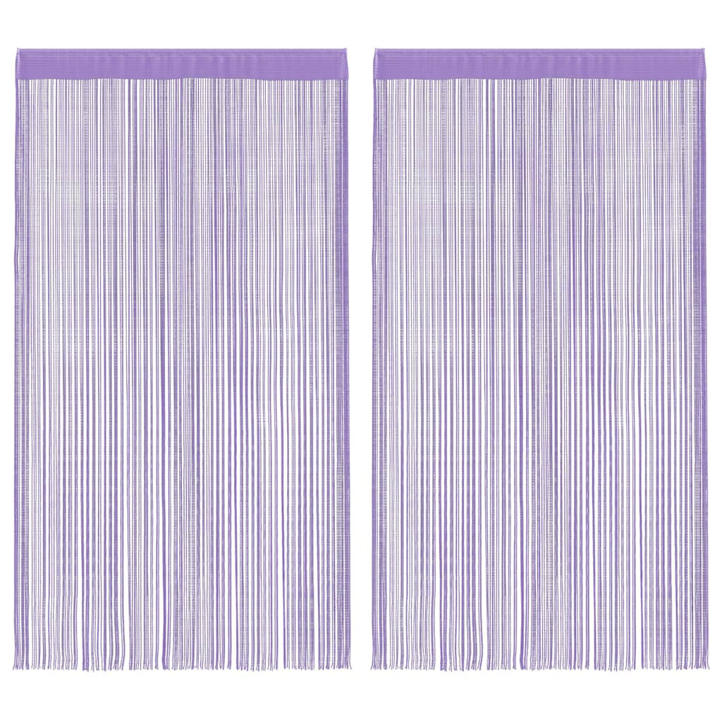 Rideaux à fils 2 pcs violet 100x250 cm Rideaux vidaXL