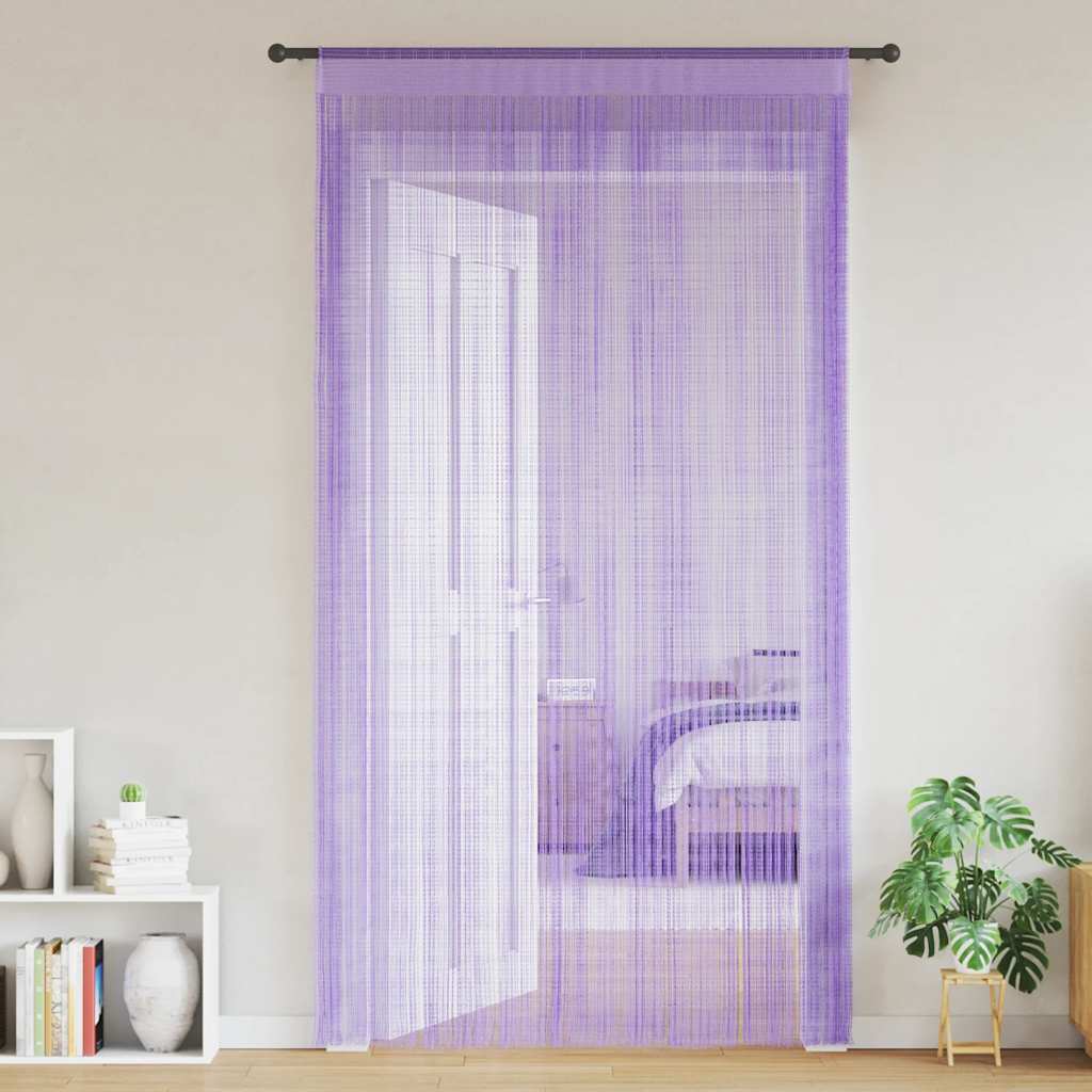 Rideaux à fils 2 pcs violet 100x250 cm Rideaux vidaXL