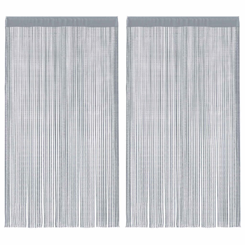 Rideaux à fils 2 pcs gris clair 100x250 cm Rideaux vidaXL