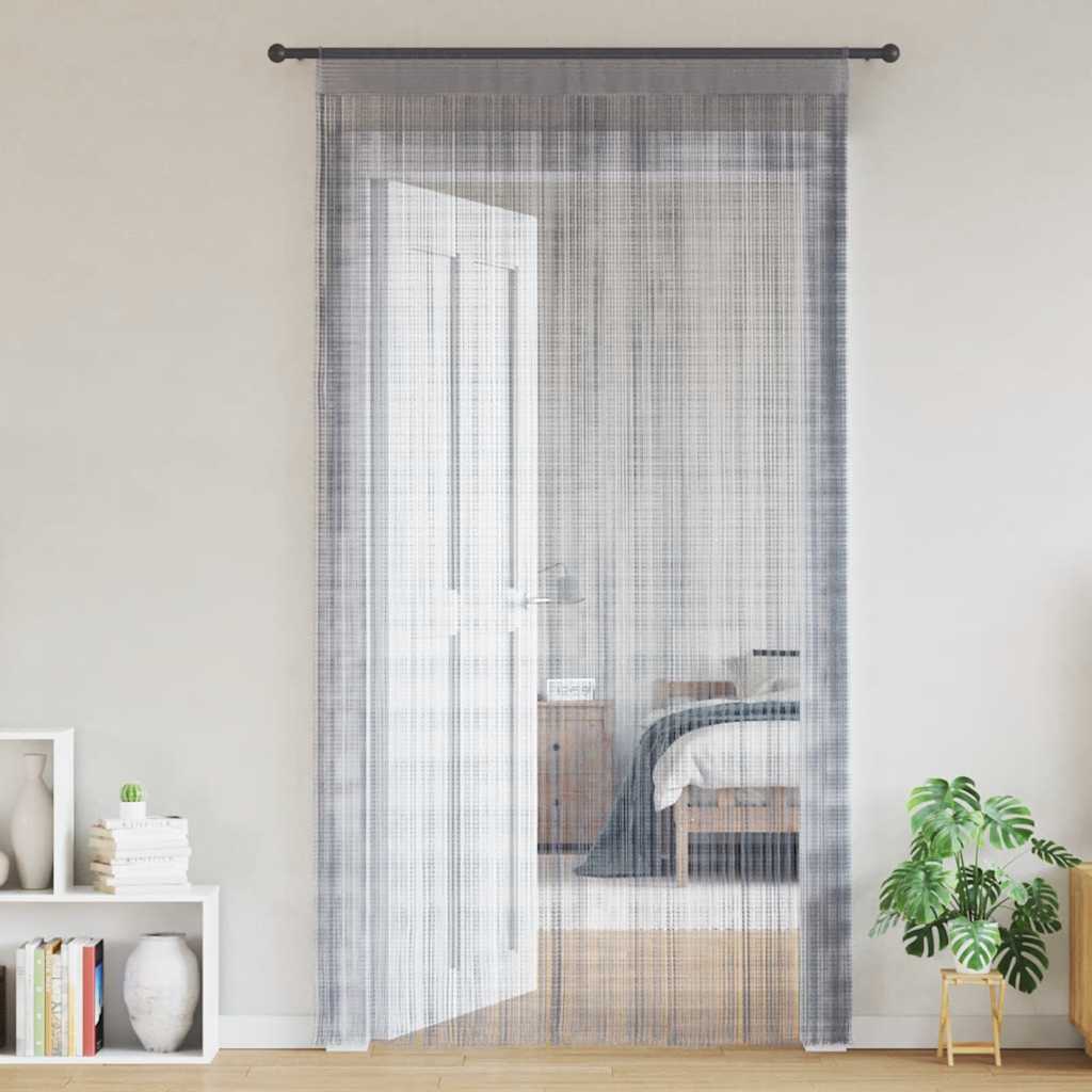 Rideau en fils 2 pcs 140 x 250 cm gris clair Rideaux vidaXL