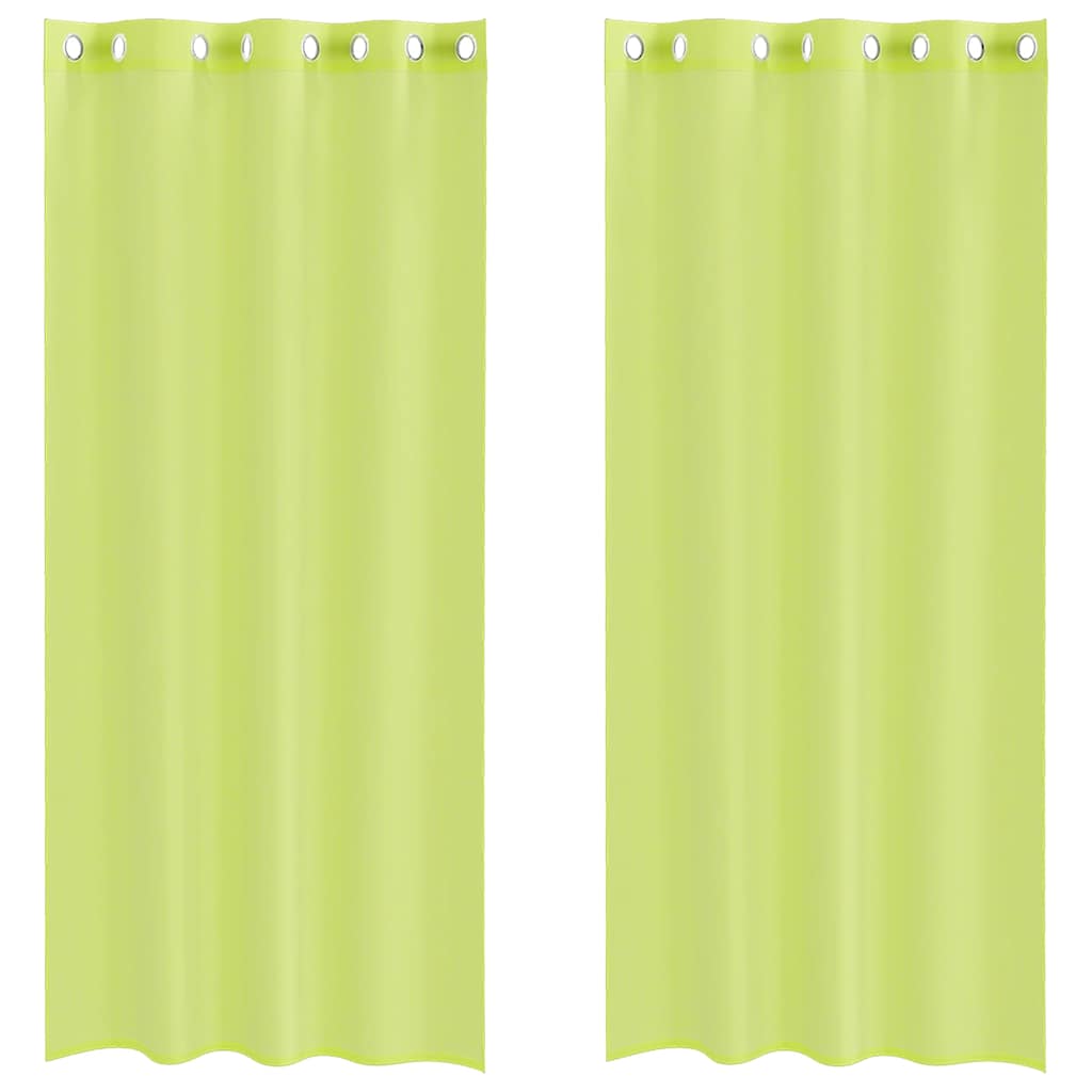 Rideaux en voile avec œillets 2 pcs vert pomme 140x225 cm Rideaux vidaXL