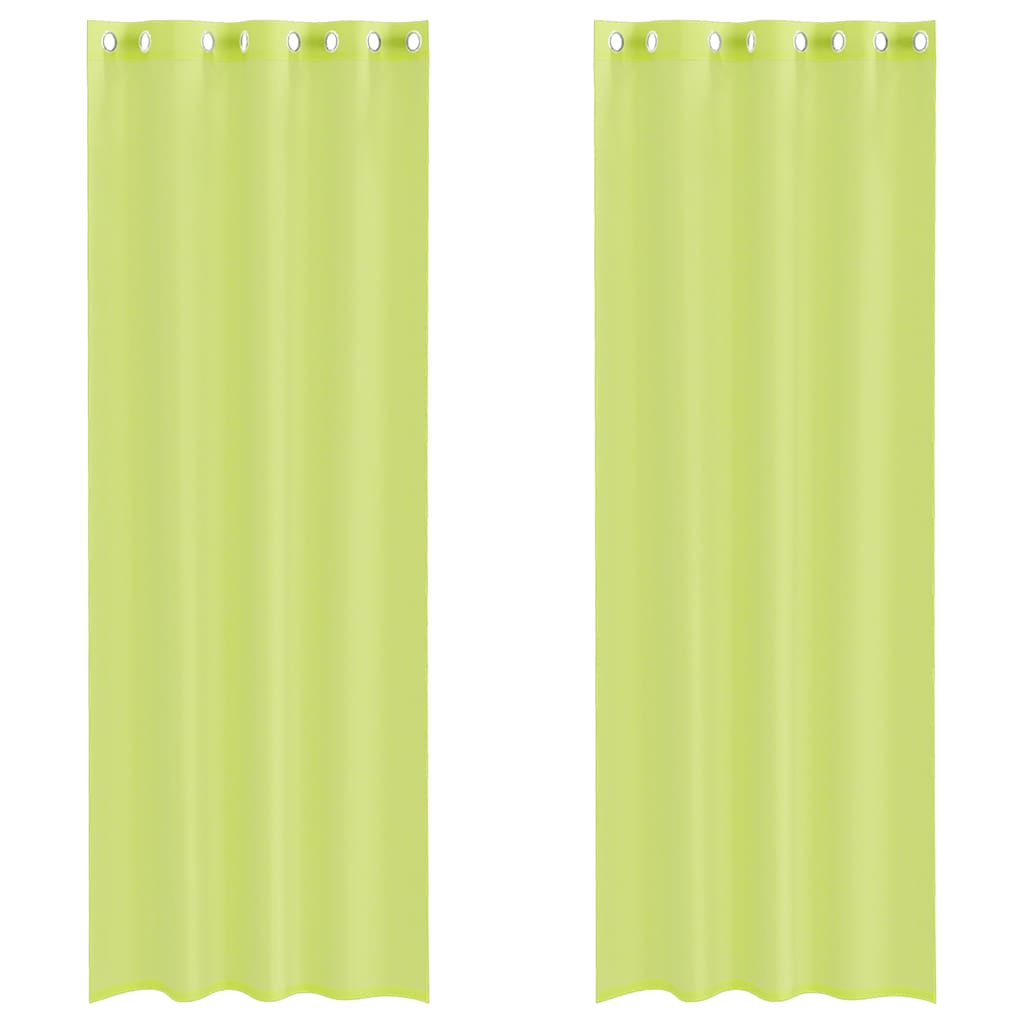 Rideaux en voile avec œillets 2 pcs vert pomme 140x260 cm Rideaux vidaXL