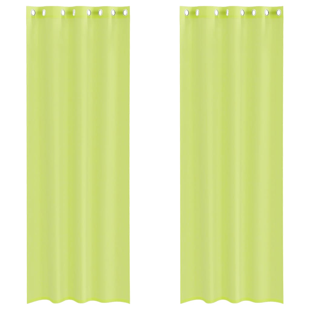 Rideaux en voile avec œillets 2 pcs vert pomme 140x300 cm Rideaux vidaXL