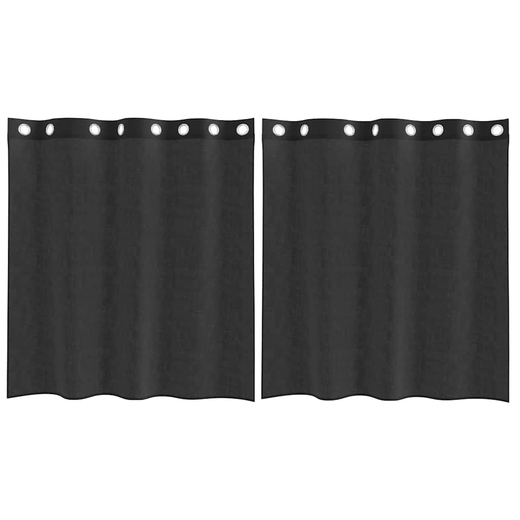 Rideaux en voile avec œillets 2 pcs noir 140x140 cm Rideaux vidaXL