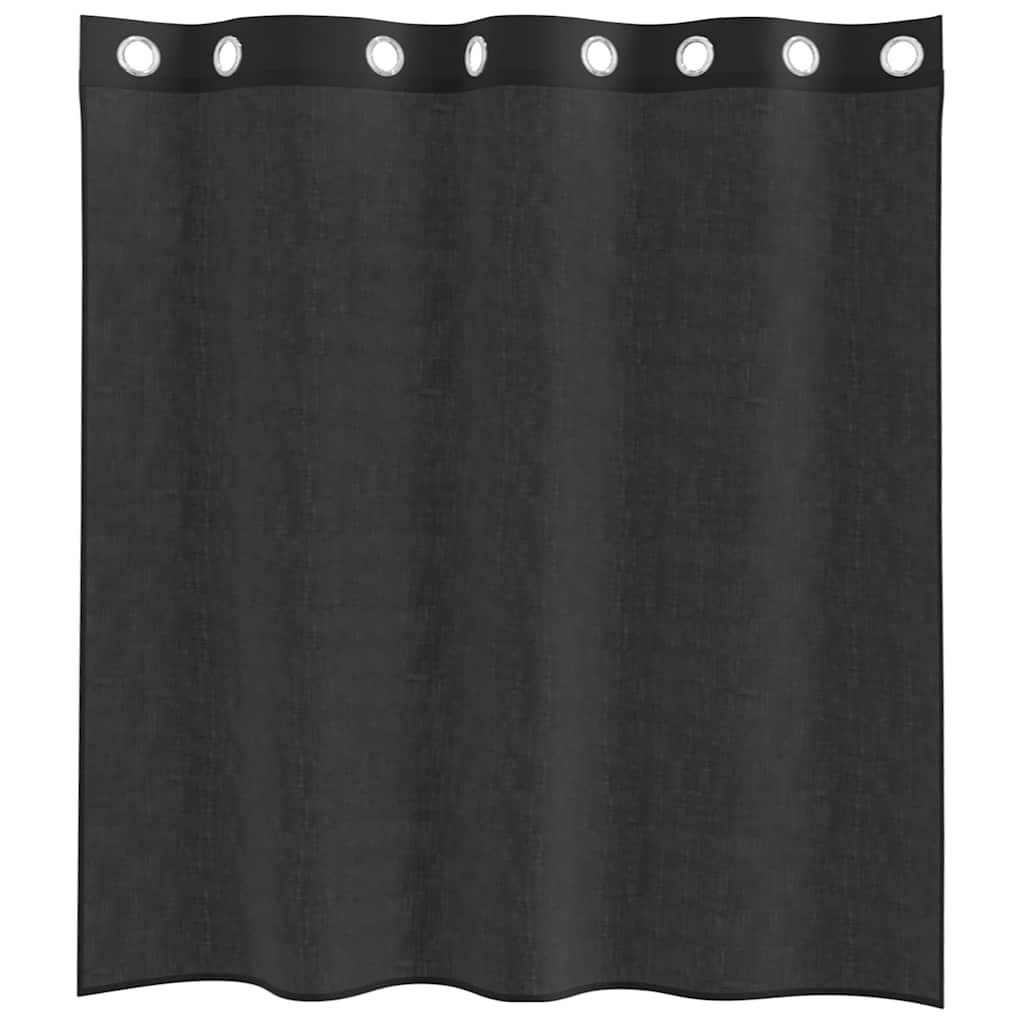 Rideaux en voile avec œillets 2 pcs noir 140x140 cm Rideaux vidaXL