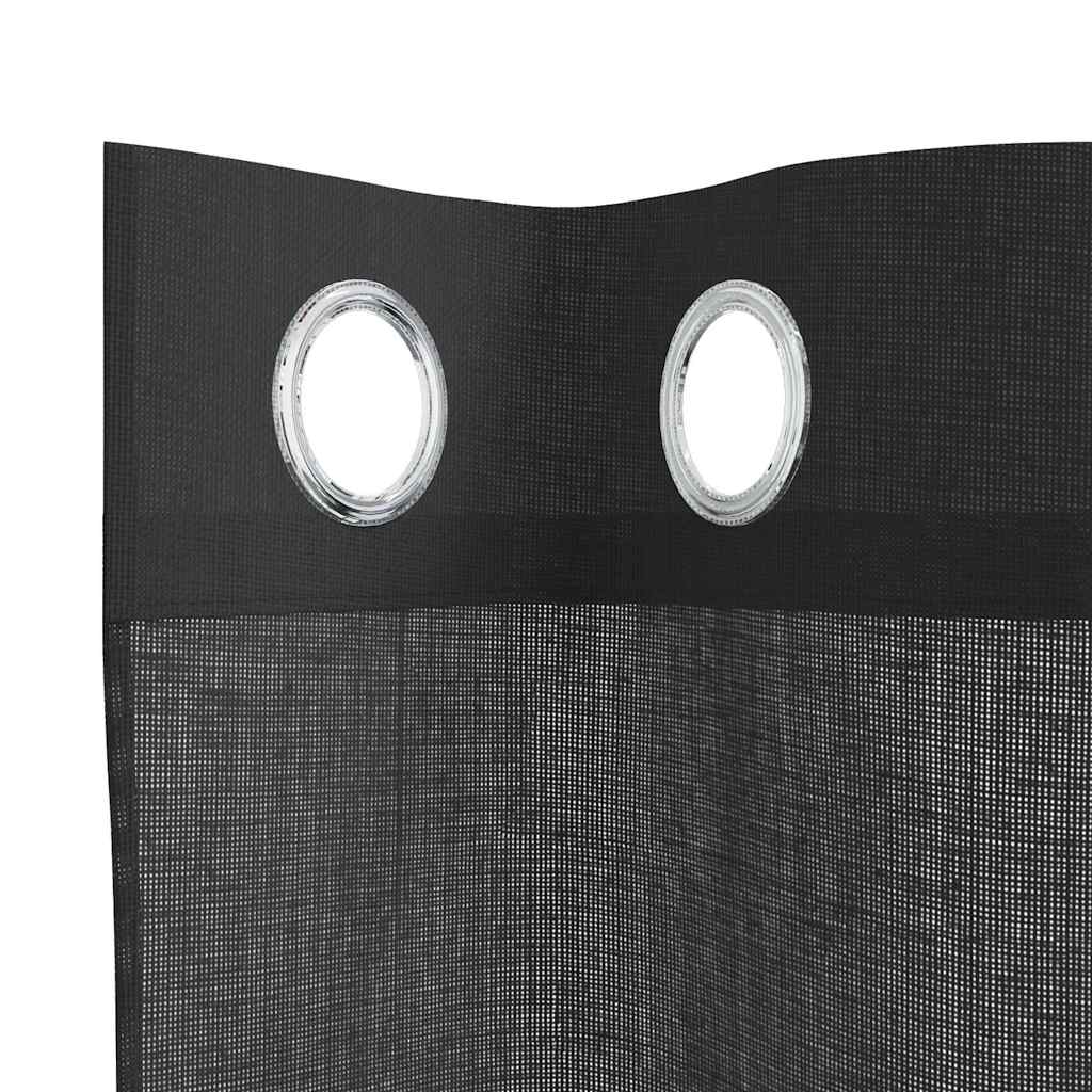 Rideaux en voile avec œillets 2 pcs noir 140x140 cm Rideaux vidaXL