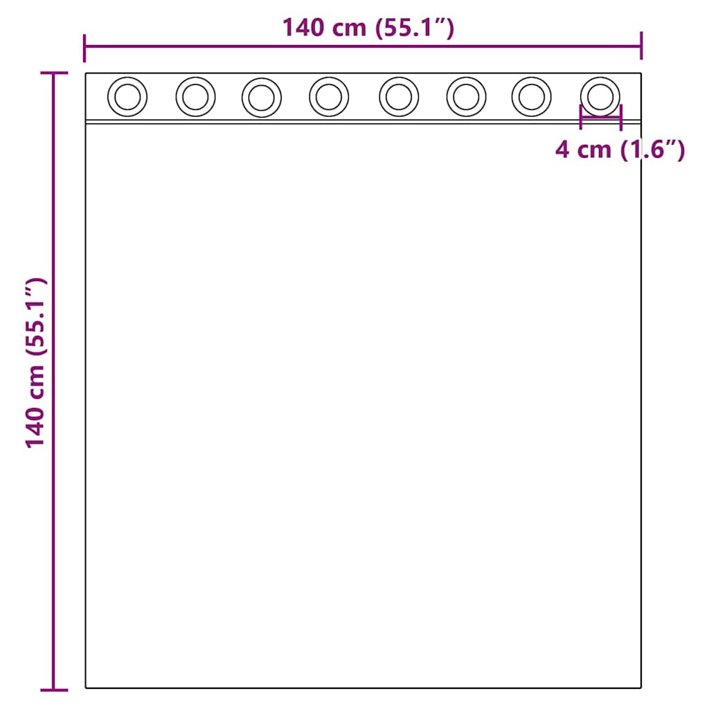 Rideaux en voile avec œillets 2 pcs noir 140x140 cm Rideaux vidaXL