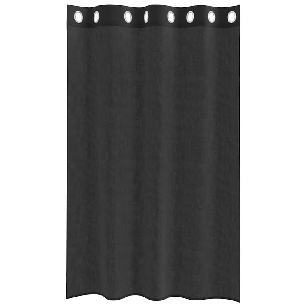 Rideaux en voile avec œillets 2 pcs noir 140x175 cm Rideaux vidaXL