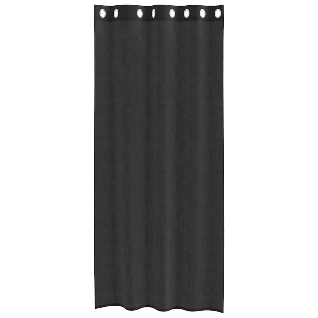 Rideaux en voile avec œillets 2 pcs noir 140x225 cm Rideaux vidaXL