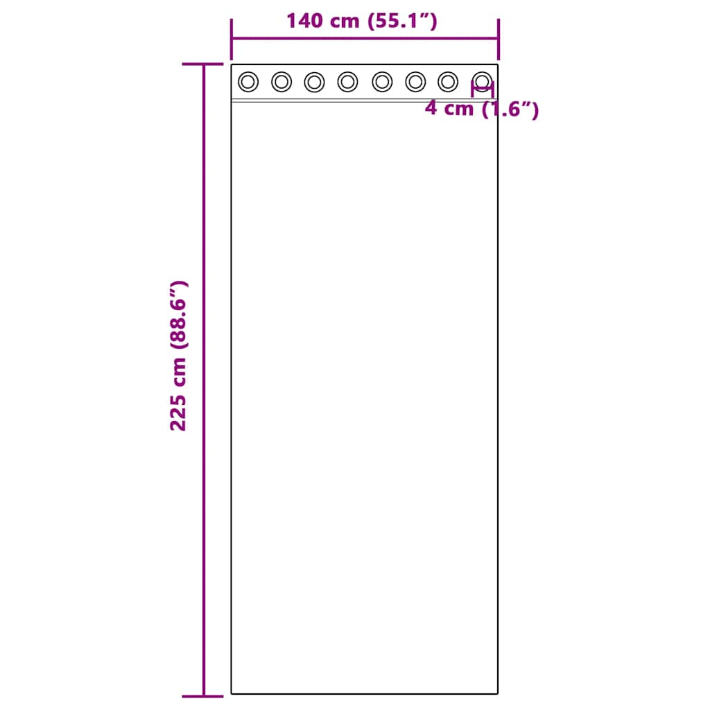 Rideaux en voile avec œillets 2 pcs noir 140x225 cm Rideaux vidaXL