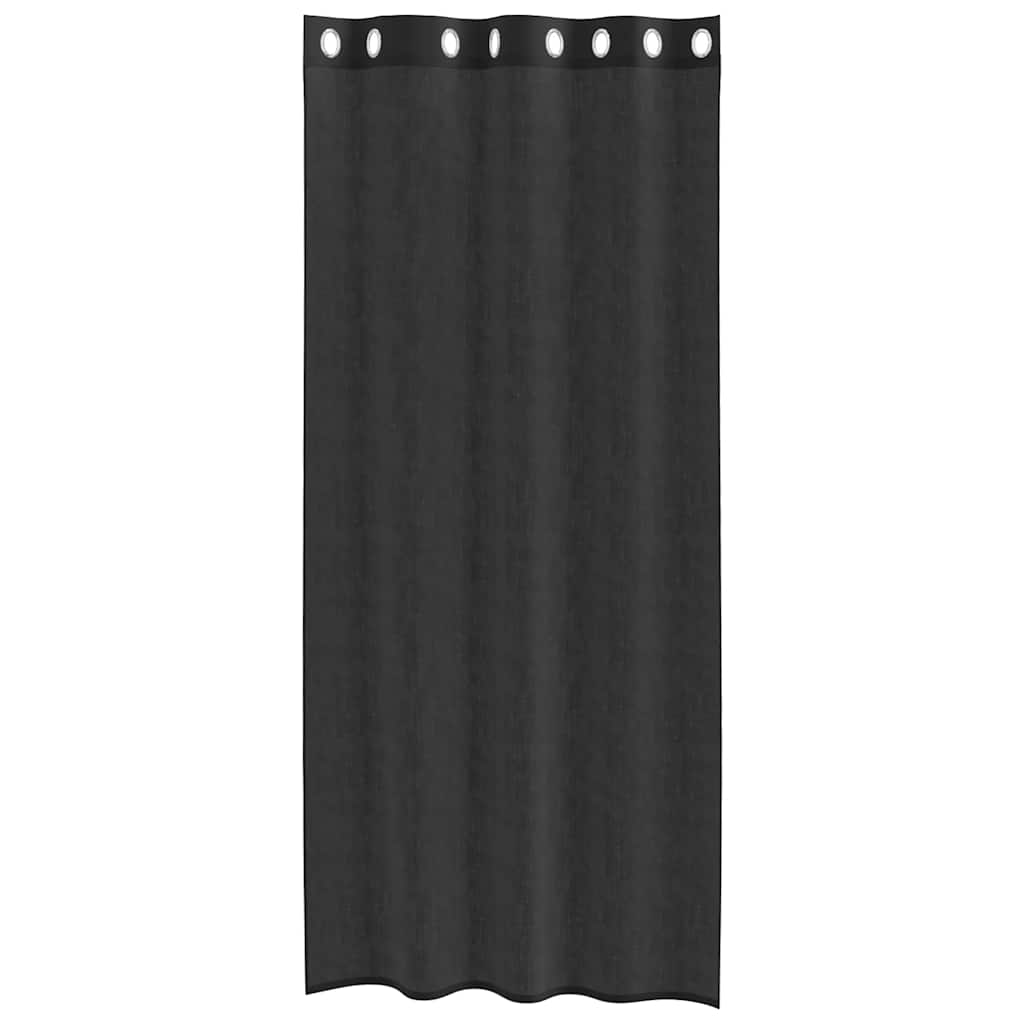 Rideaux en voile avec œillets 2 pcs noir 140x245 cm Rideaux vidaXL