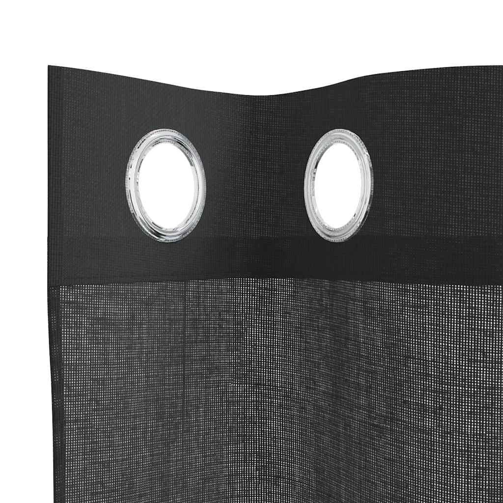 Rideaux en voile avec œillets 2 pcs noir 140x245 cm Rideaux vidaXL