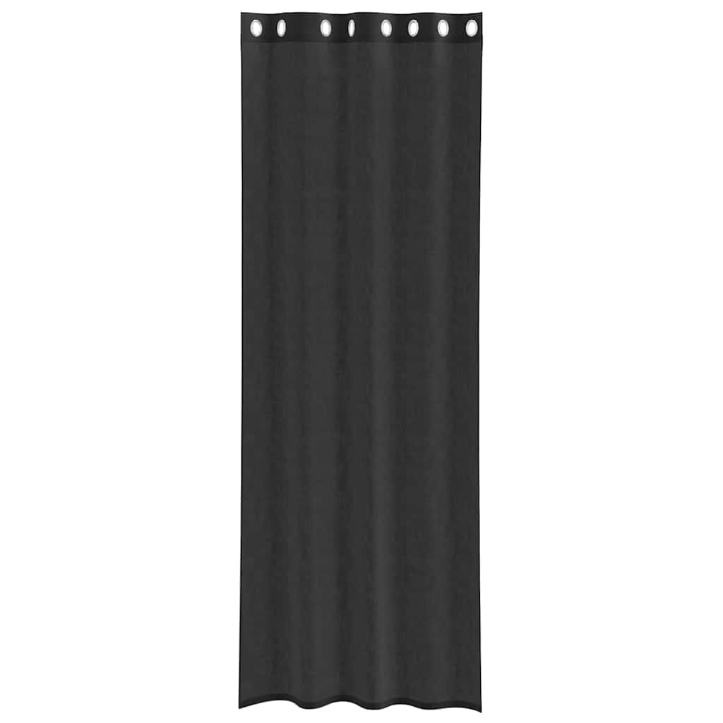 Rideaux en voile avec œillets 2 pcs noir 140x260 cm Rideaux vidaXL