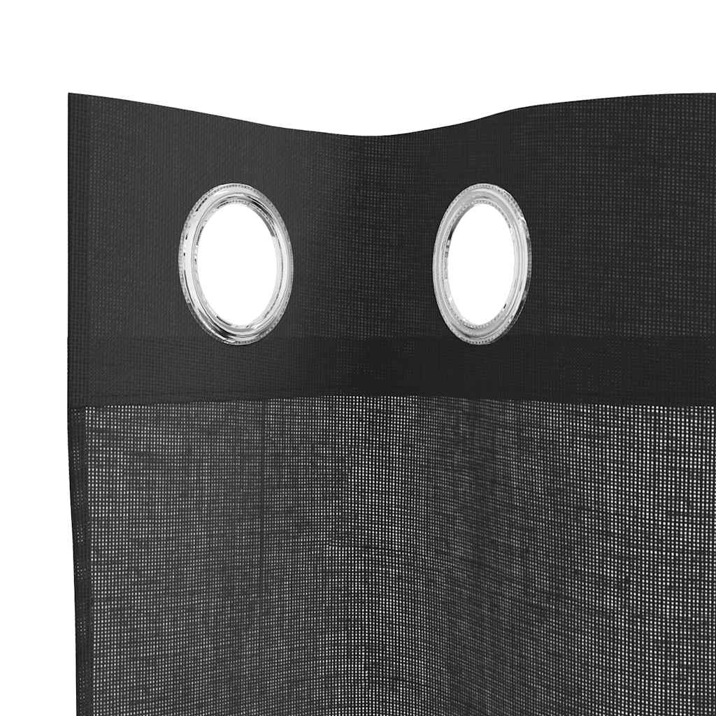 Rideaux en voile avec œillets 2 pcs noir 140x260 cm Rideaux vidaXL