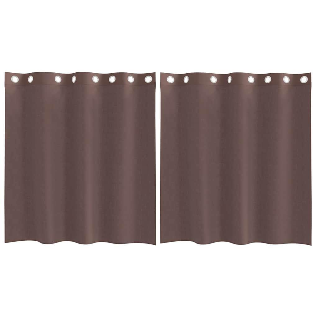 Rideaux en voile avec œillets 2 pcs marron 140x140 cm Rideaux vidaXL