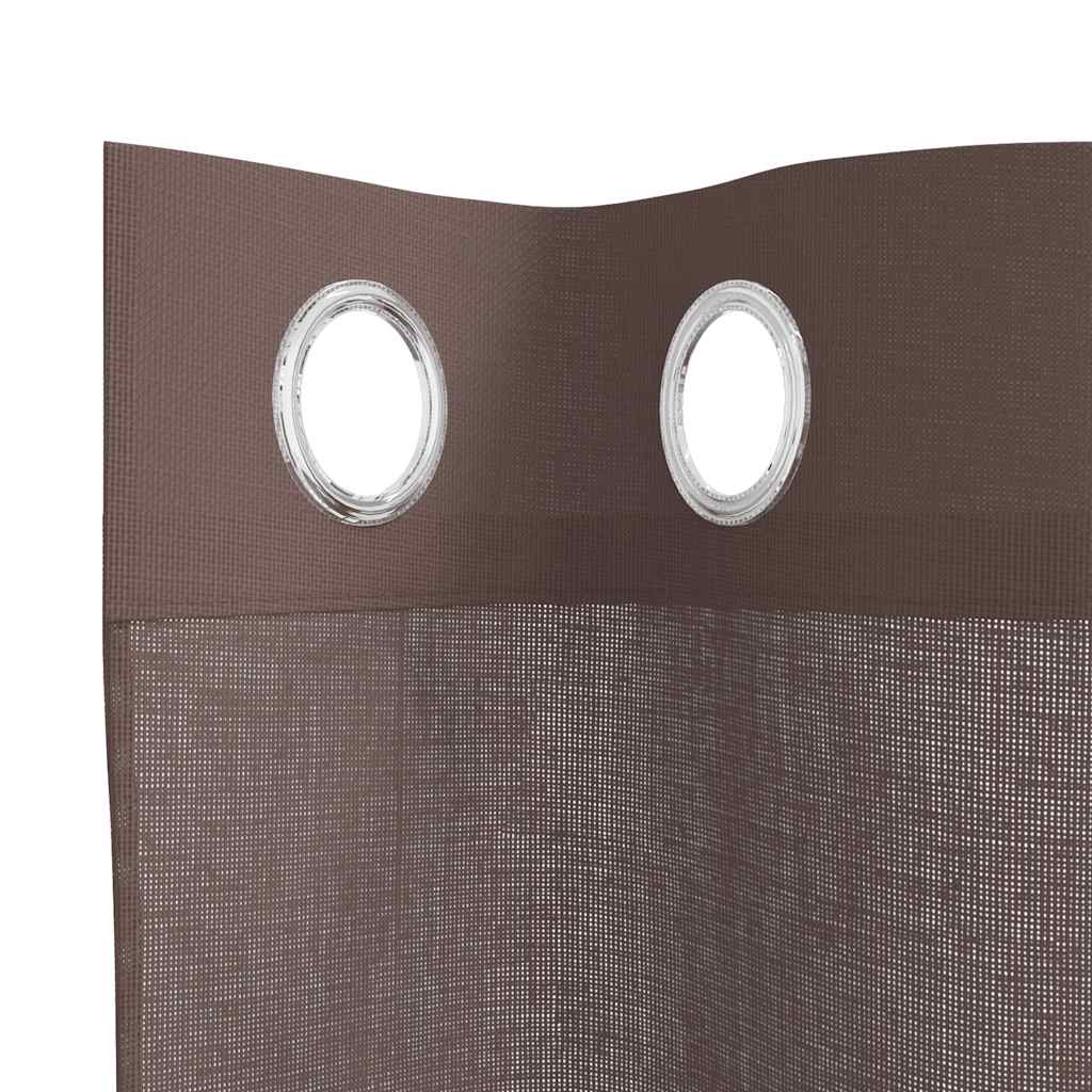 Rideaux en voile avec œillets 2 pcs marron 140x140 cm Rideaux vidaXL