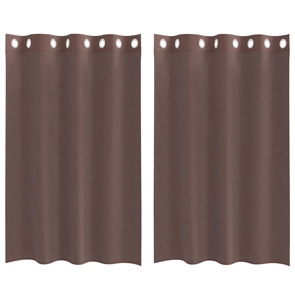 Rideaux en voile avec œillets 2 pcs marron 140x175 cm Rideaux vidaXL