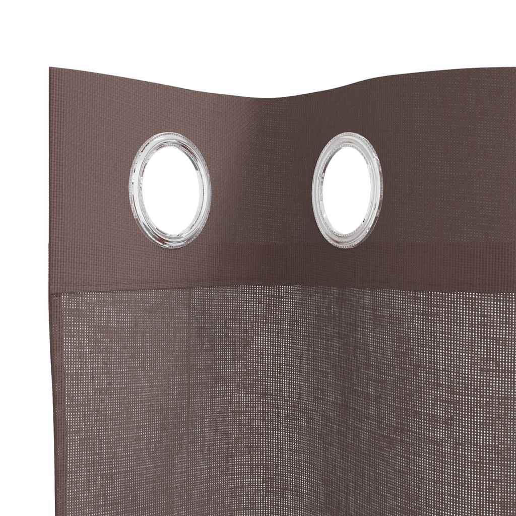 Rideaux en voile avec œillets 2 pcs marron 140x175 cm Rideaux vidaXL