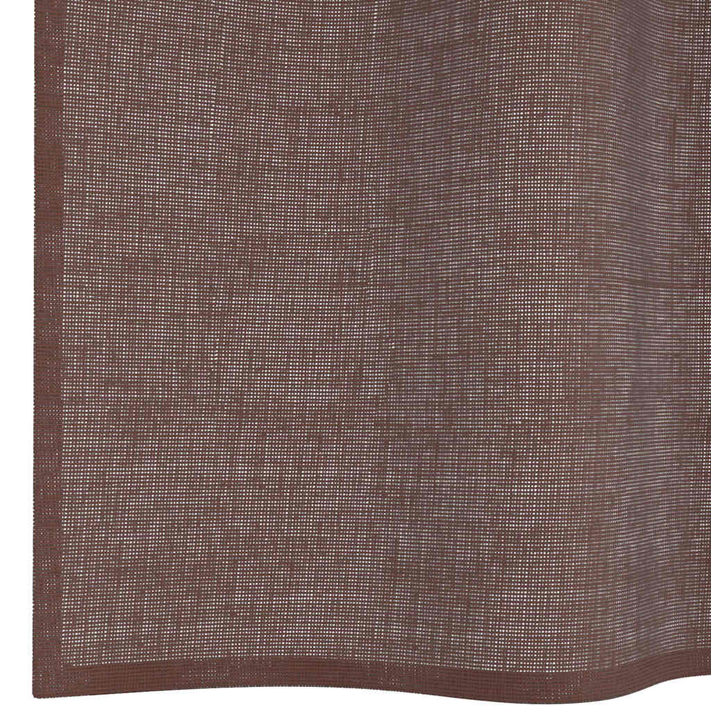 Rideaux en voile avec œillets 2 pcs marron 140x175 cm Rideaux vidaXL