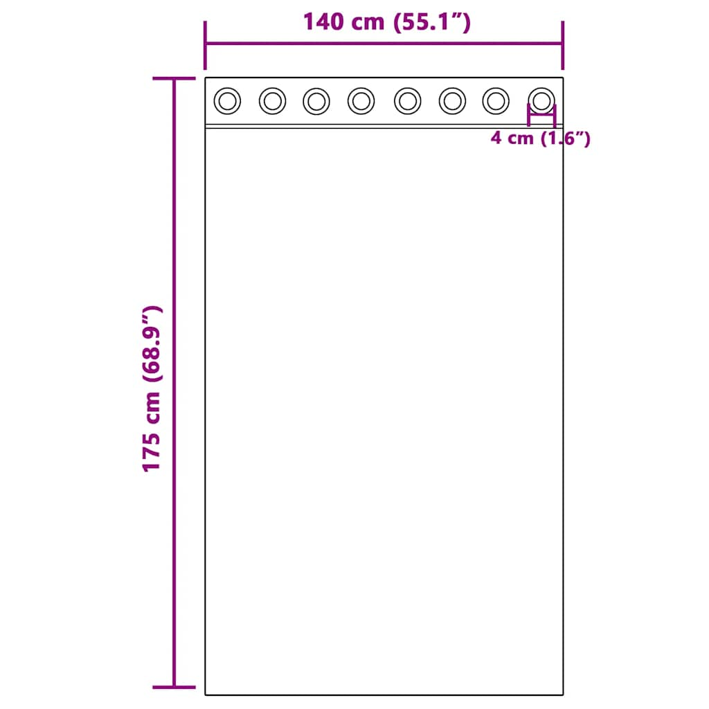 Rideaux en voile avec œillets 2 pcs marron 140x175 cm Rideaux vidaXL