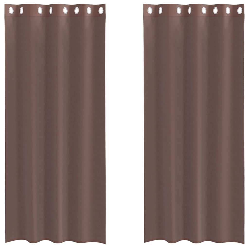 Rideaux en voile avec œillets 2 pcs marron 140x225 cm Rideaux vidaXL