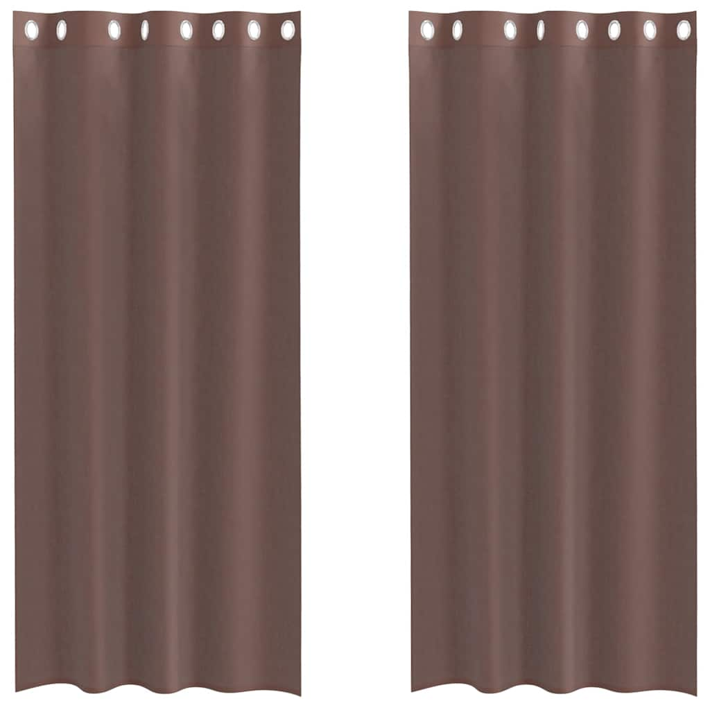 Rideaux en voile avec œillets 2 pcs marron 140x245 cm Rideaux vidaXL