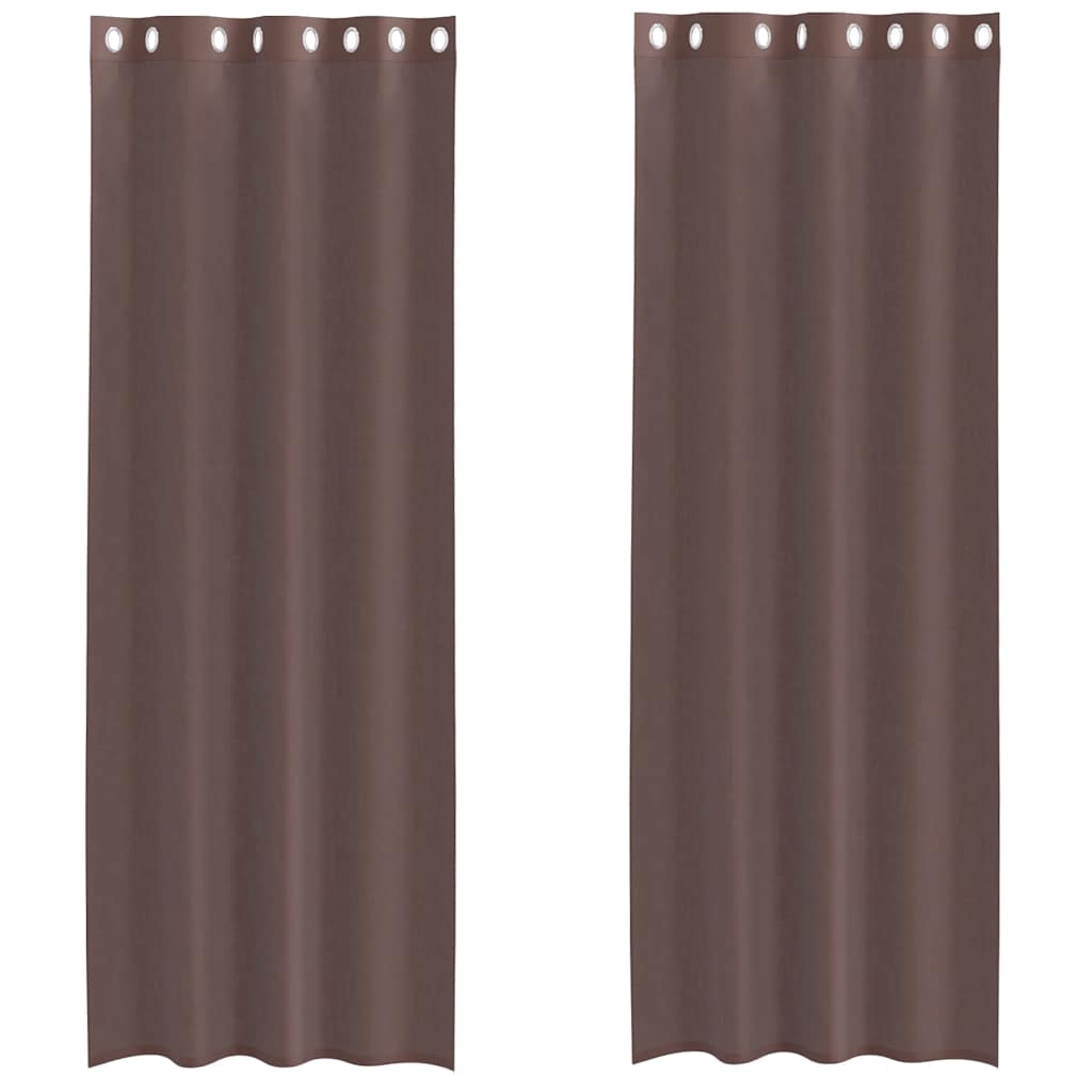 Rideaux en voile avec œillets 2 pcs marron 140x260 cm Rideaux vidaXL