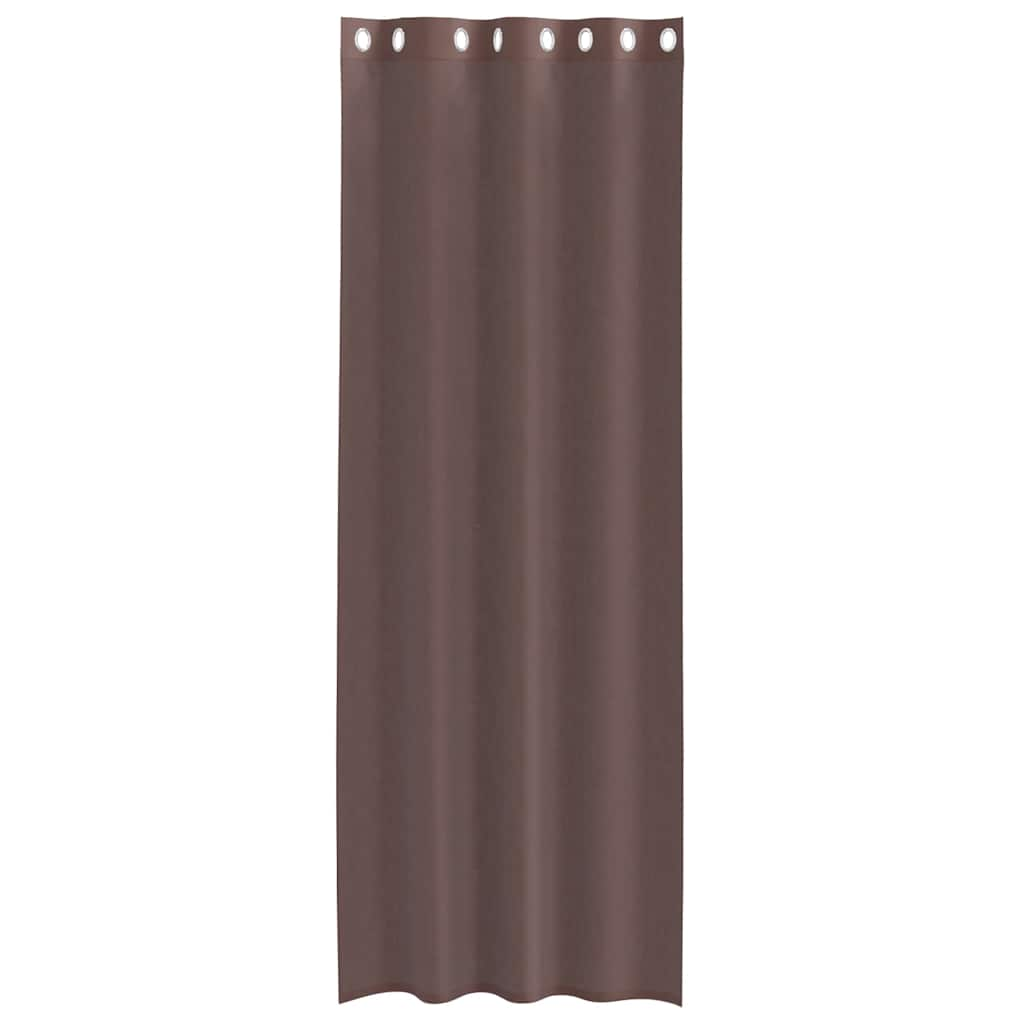 Rideaux en voile avec œillets 2 pcs marron 140x260 cm Rideaux vidaXL