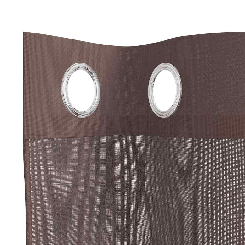 Rideaux en voile avec œillets 2 pcs marron 140x300 cm Rideaux vidaXL