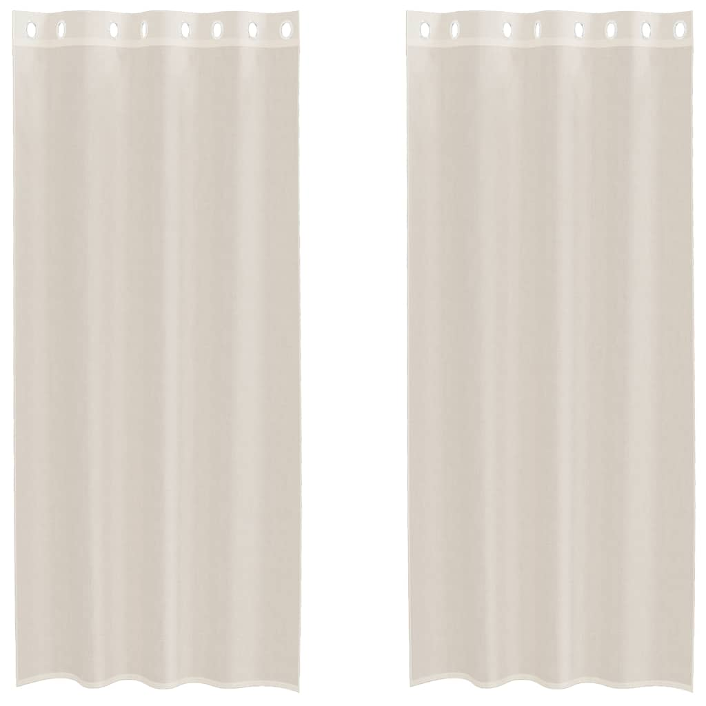 Rideaux en voile avec œillets 2 pcs crème 140x225 cm Rideaux vidaXL