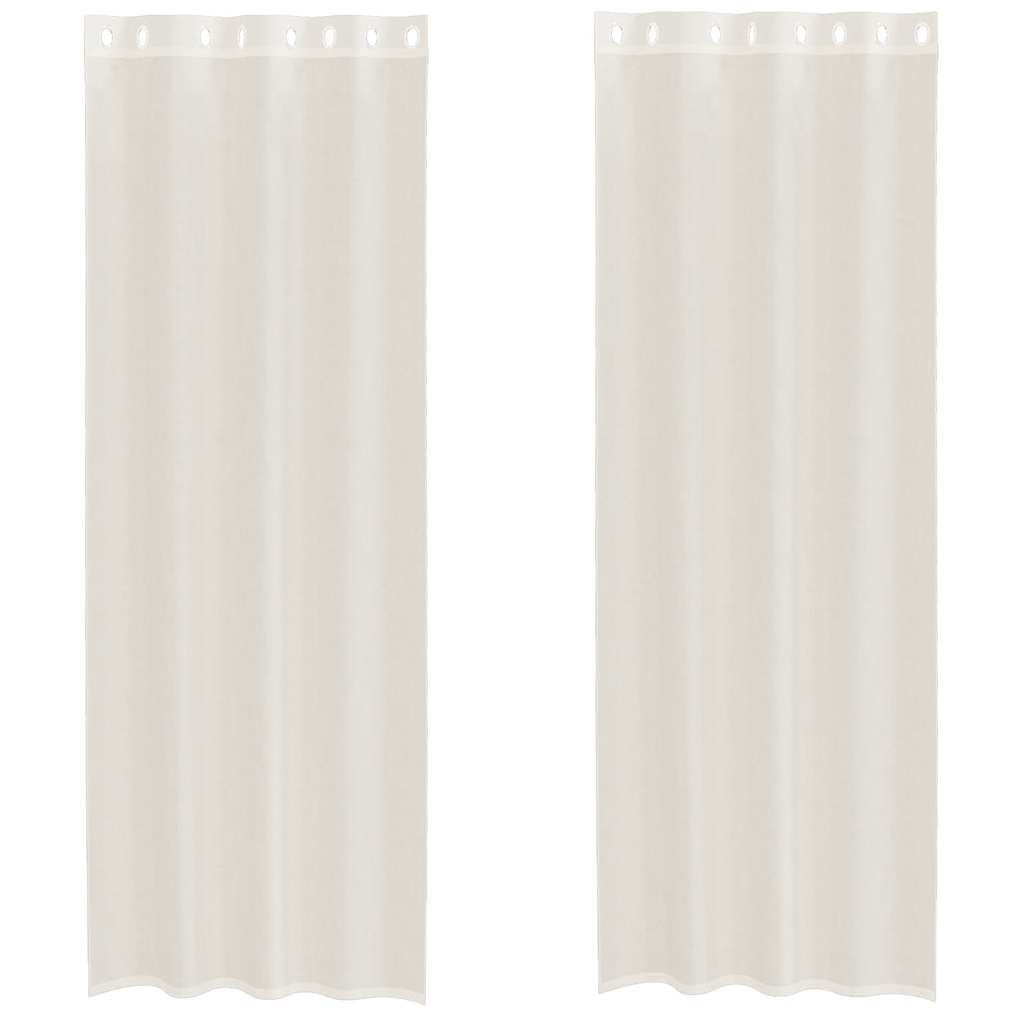 Rideaux en voile avec œillets 2 pcs crème 140x260 cm Rideaux vidaXL