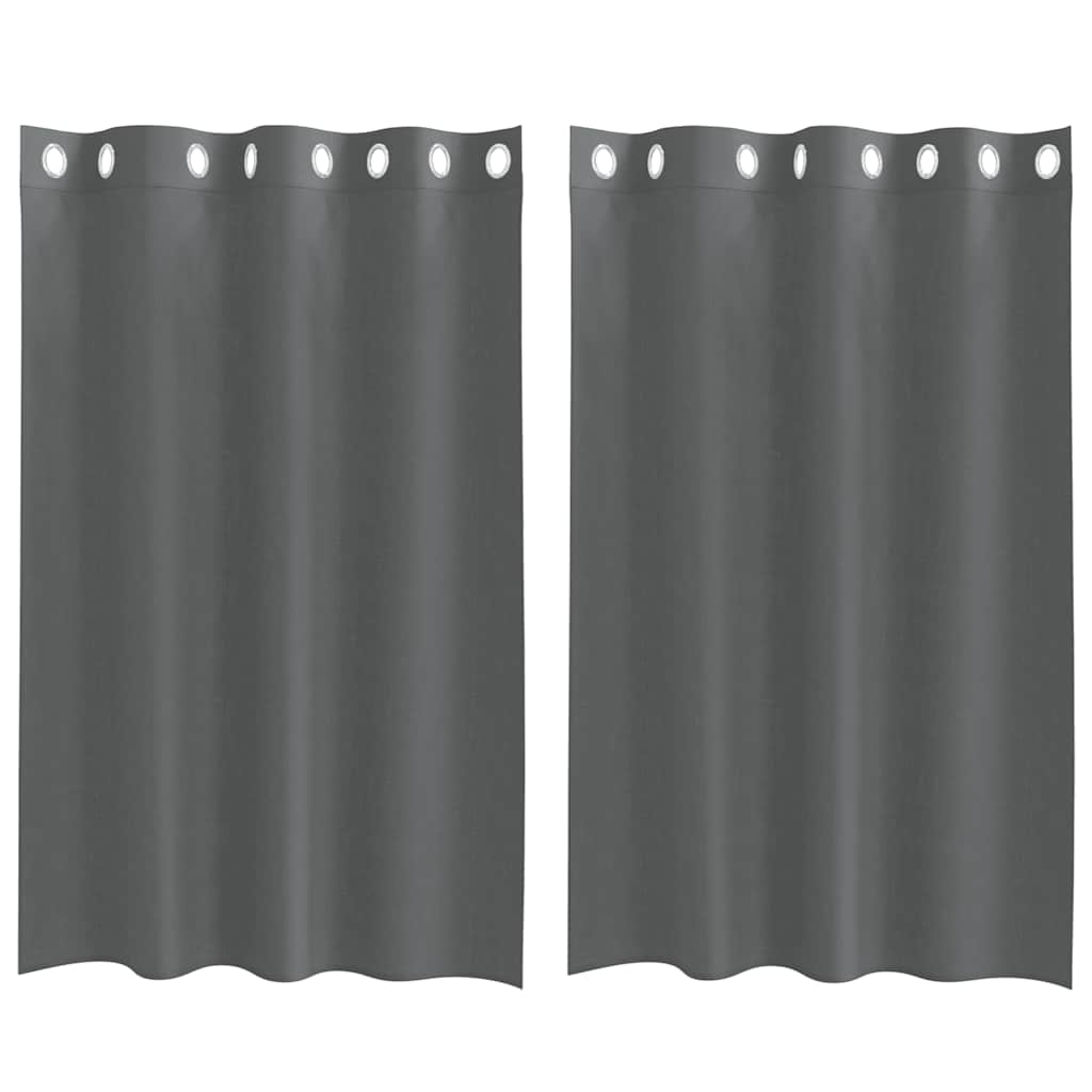 Rideaux en voile avec œillets 2 pcs gris foncé 140x175 cm Rideaux vidaXL