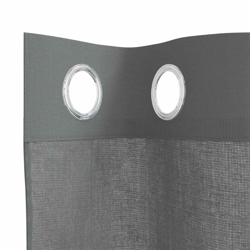 Rideaux en voile avec œillets 2 pcs gris foncé 140x175 cm Rideaux vidaXL