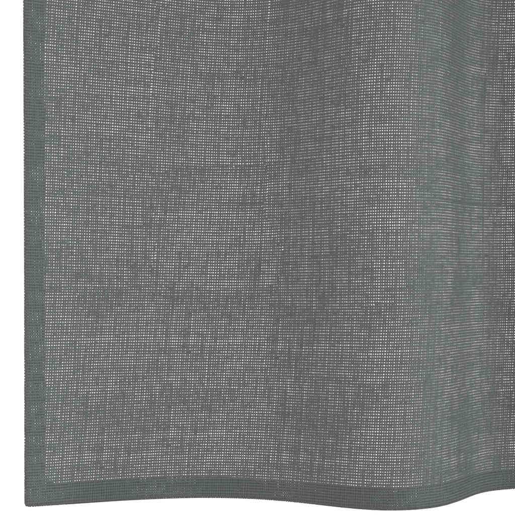 Rideaux en voile avec œillets 2 pcs gris foncé 140x175 cm Rideaux vidaXL