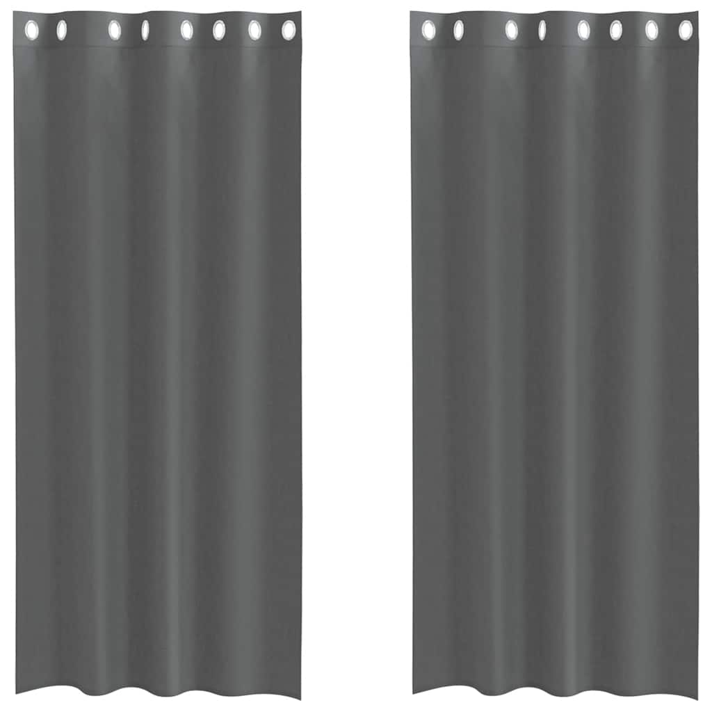 Rideaux en voile avec œillets 2 pcs gris foncé 140x225 cm Rideaux vidaXL