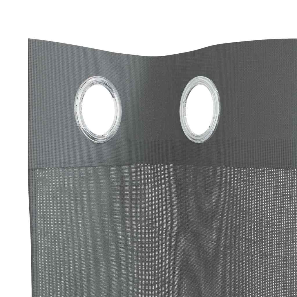 Rideaux en voile avec œillets 2 pcs gris foncé 140x225 cm Rideaux vidaXL