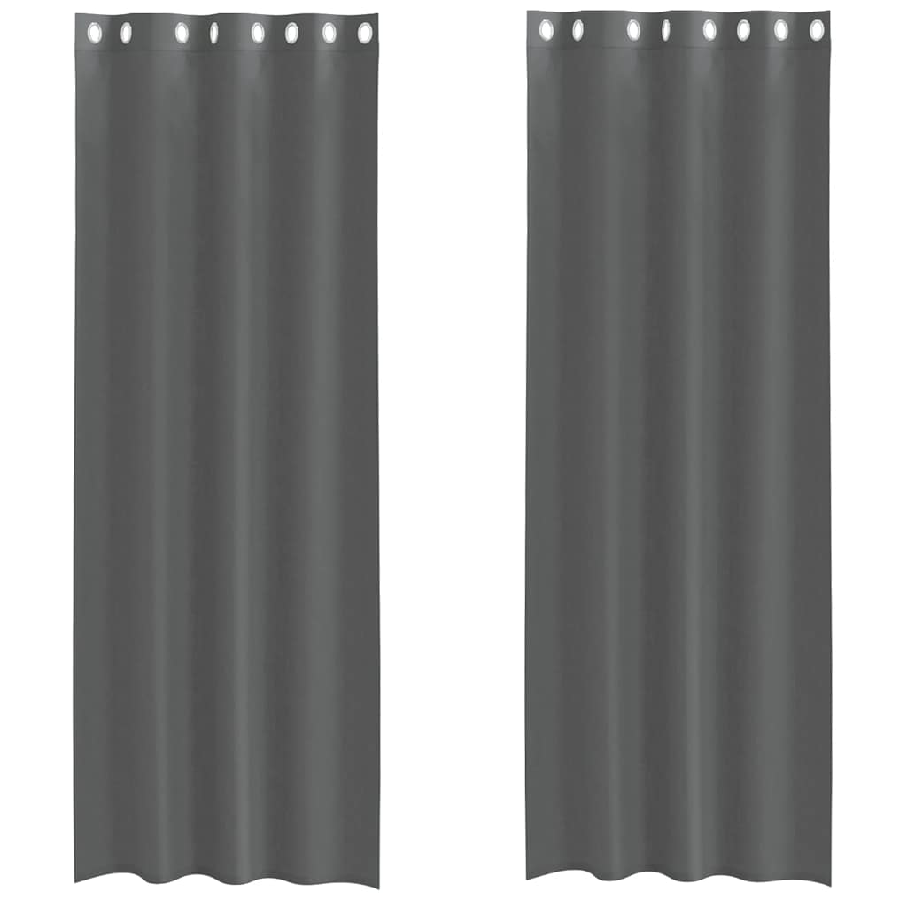 Rideaux en voile avec œillets 2 pcs gris foncé 140x260 cm Rideaux vidaXL