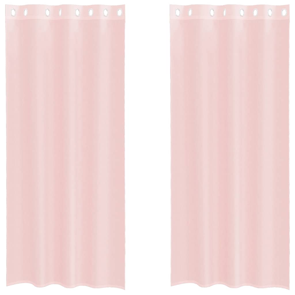 Rideaux en voile avec œillets 2 pcs rose clair 140x225 cm Rideaux vidaXL