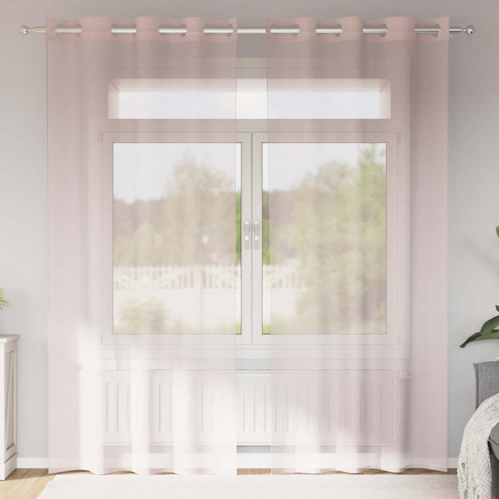 Rideaux en voile avec œillets 2 pcs rose clair 140x225 cm Rideaux vidaXL