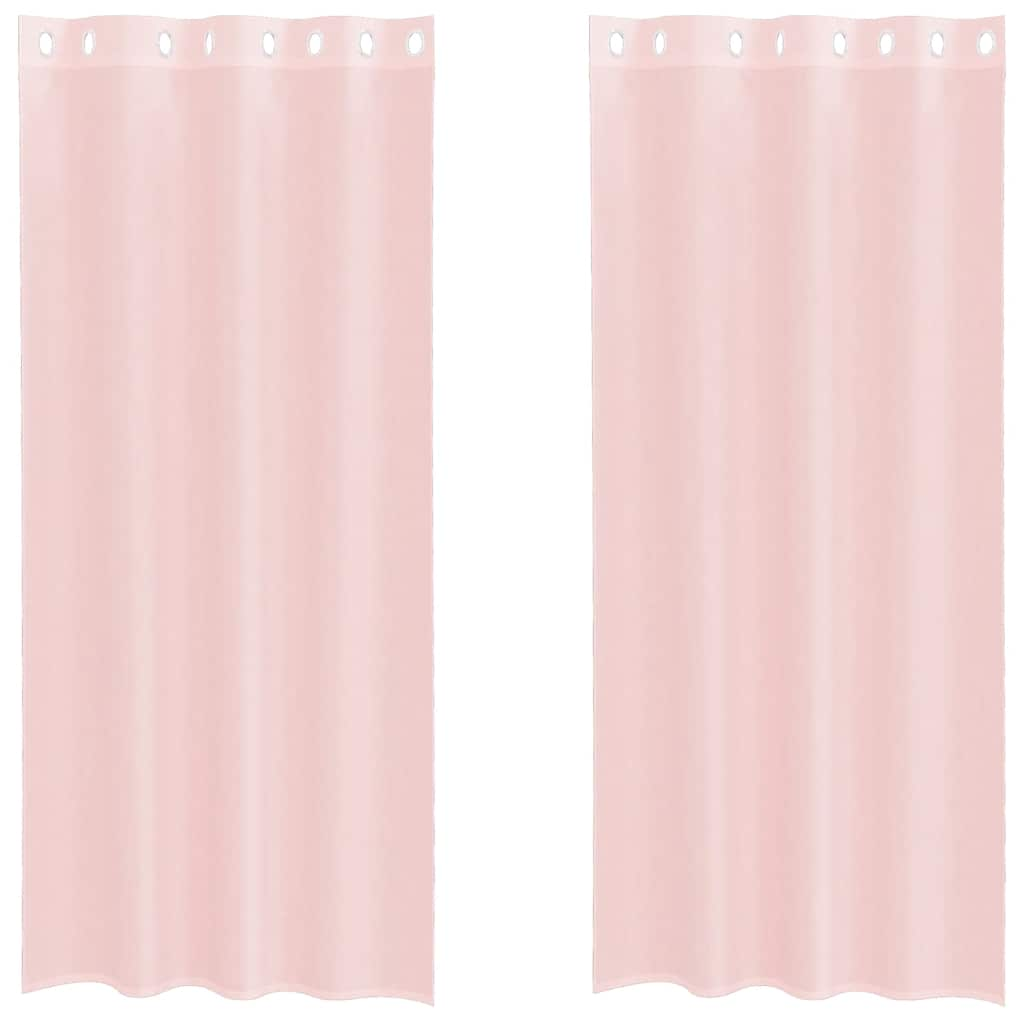 Rideaux en voile avec œillets 2 pcs rose clair 140x245 cm Rideaux vidaXL