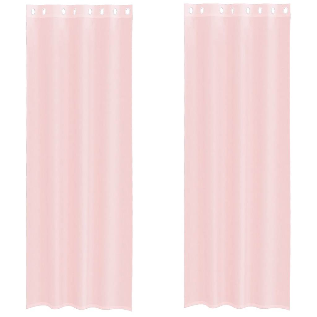 Rideaux en voile avec œillets 2 pcs rose clair 140x260 cm Rideaux vidaXL