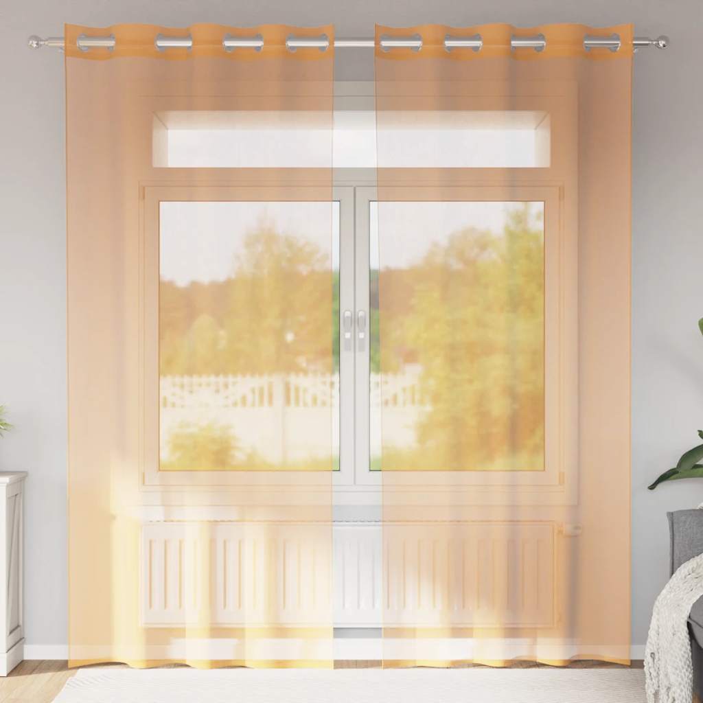 Rideaux en voile avec œillets 2 pcs orange 140x225 cm Rideaux vidaXL