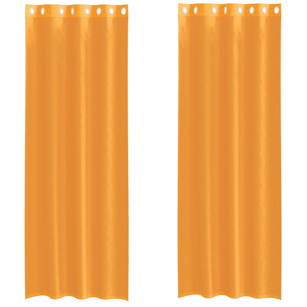 Rideaux en voile avec œillets 2 pcs orange 140x260 cm Rideaux vidaXL