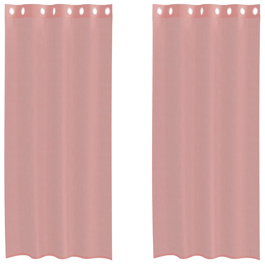 Rideaux en voile avec œillets 2 pcs rose 140x225 cm Rideaux vidaXL