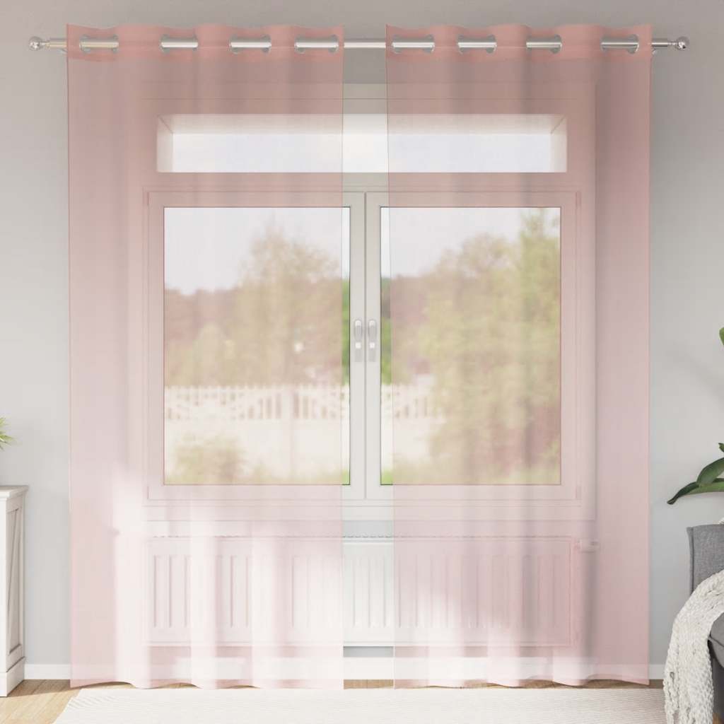 Rideaux en voile avec œillets 2 pcs rose 140x225 cm Rideaux vidaXL