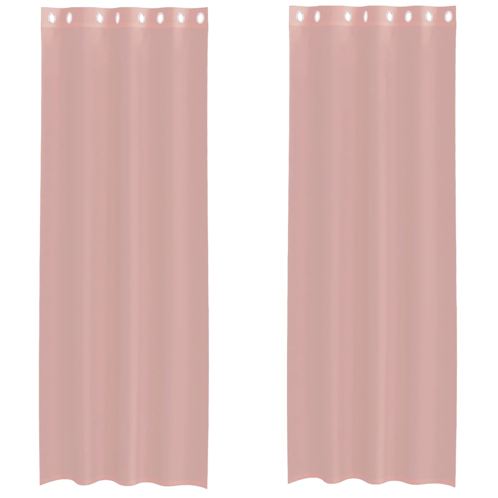 Rideaux en voile avec œillets 2 pcs rose 140x260 cm Rideaux vidaXL