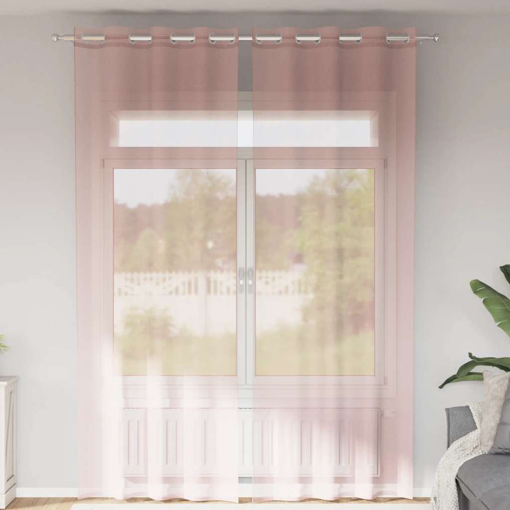 Rideaux en voile avec œillets 2 pcs rose 140 x 300 cm Rideaux vidaXL