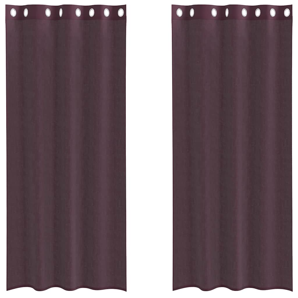 Rideaux en voile avec œillets 2 pcs violet 140x225 cm Rideaux vidaXL